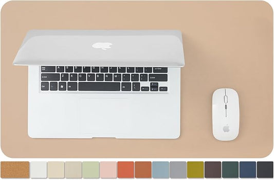 Cork Desk Mat - Small Dual-Sided Desk Pad for Office and Home - Desk Organization and Accessories - Ideal for Large Mouse Pad and Small Desk Mats on Top of Desks(Apricot,23.6"x 13.8")