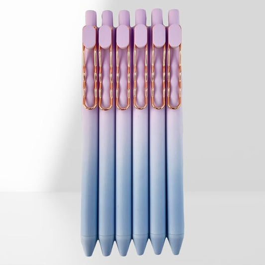 Fengtaiyuan Zi05, Stylish Gradient Color Pen, Black Ink, 0.5mm Extra Fine, Gel Ink Rollerball Pens, Writting Smooth, Rubber Spray (Zi05)