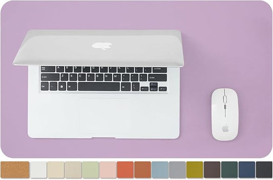 Cork Desk Mat - Small Dual-Sided Desk Pad for Office and Home - Desk Organization and Accessories - Ideal for Large Mouse Pad and Small Desk Mats on Top of Desks(Purple,23.6"x 13.8")