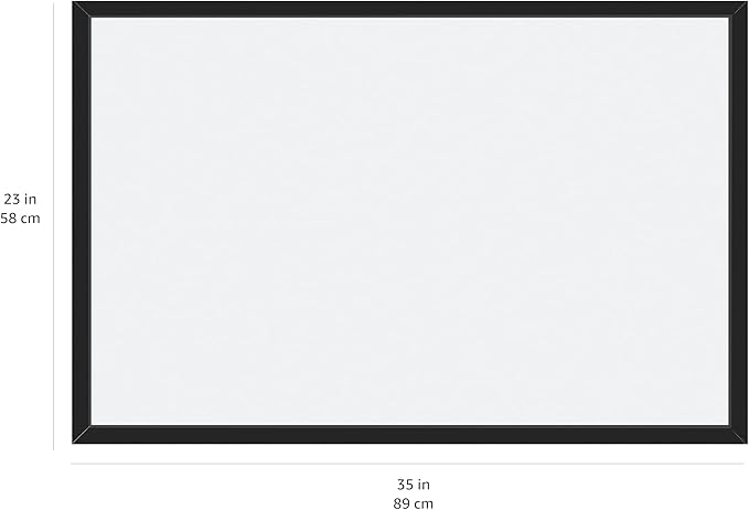 Amazon Basics Magnetic Dry Erase Whiteboard, 35"W x 23"H, Black Wooden Frame