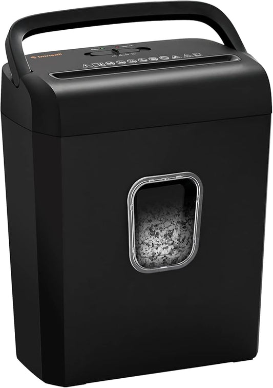 Bonsaii 6-Sheet Micro-Cut Paper Shredder, P-4 High-Security for Home & Small Office Use, Shreds Credit Cards/Staples/Clips, 3.4 Gallons Transparent Window Wastebasket, Black (C234-A)