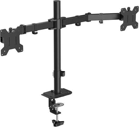 Suptek Dual Monitor Arm Desk Mount,Ultrawide Dual Monitor Arm for 2 Monitor Screens up to 38 inches and Max 22lbs Each,Extra Tall 15.75" Pole Fully Adjustable Monitor Stand for Desk,Black(MD9442MB)