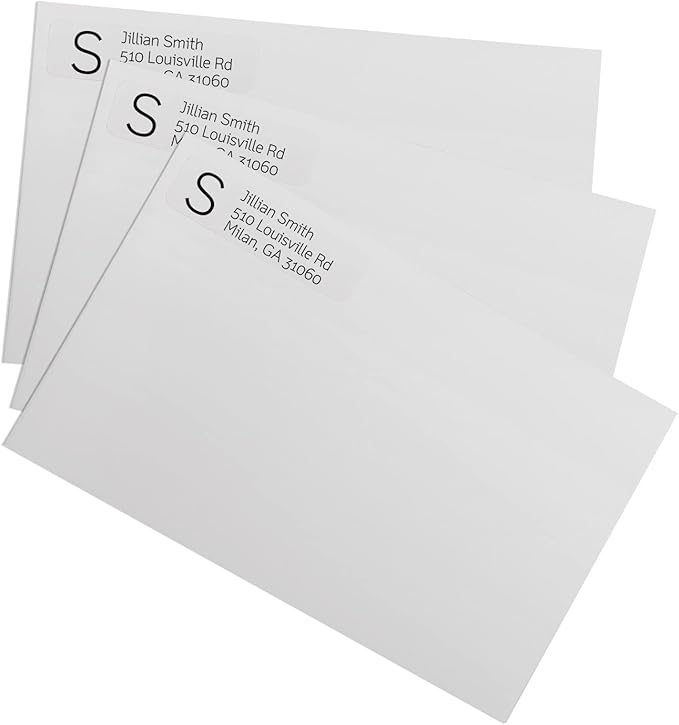 Clear Monogram Rolled Address Labels / 250 Personalized Return Address Labels/Designer Address Stickers in Elegant Plastic Dispenser