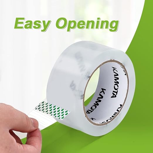KAMOTA Packing Tape, 12 Rolls Heavy Duty Clear Packaging Tape for Shipping Packaging Moving Sealing, 1.88 inches Wide, 65 Yards Per Roll, Total 780 Yards with 2 Dispensers