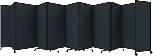 Versare Room Divider 360 Portable Wall Partition | Folding Panels | Large Freestanding Divider | Locking Wheels | Temporary Room Separator