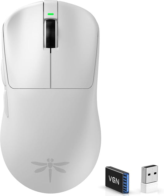 VGN F1 PRO Wireless Gaming Mouse - Ultralight 49g - Wireless & Wired Mode - 26000 Adjustable DPI - 1000Hz Polling Rate - 65 Hours Battery - Programmable Buttons - Esports Professional Grade - USB-C