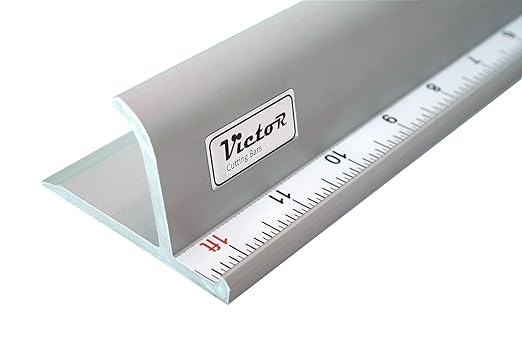 Victor 36-Inch Professional Aluminum Safety Ruler with Finger Guard Edge and Non-Slip Base - Ideal for Large-Scale Precision Cutting - Heavy-Duty Cutting Ruler for Safe Use