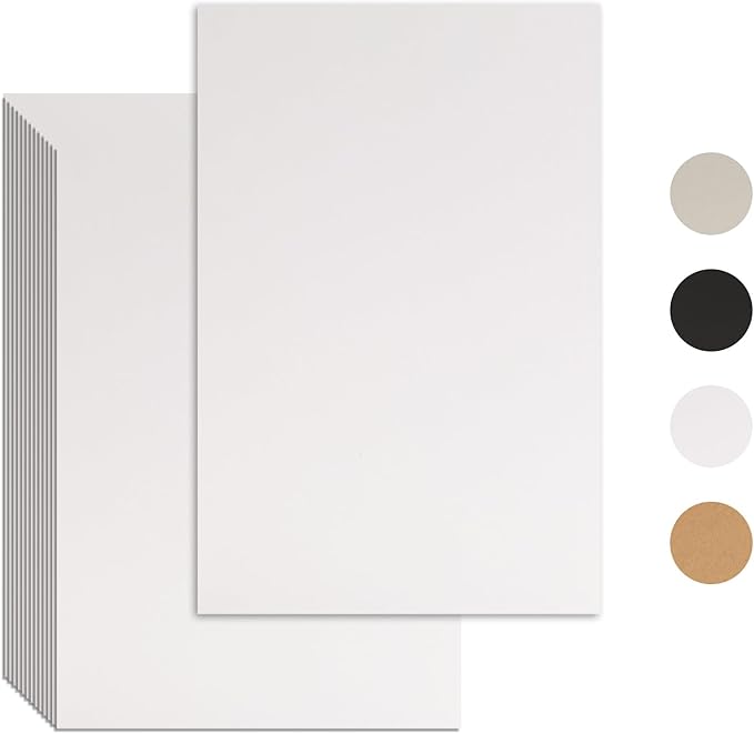 25 Pcs Book Board, Binder Board, Cover Board, Heavy Duty Chipboard for Book Binding, DIY Cardboard (White, 5.5 x 8.5 Inch 80PT)