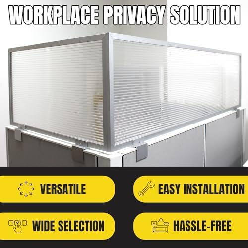 OBEX Screen Extender Polycarbonate Desk Privacy Panel & Divider for Office Cubicle, 12" x 24", Translucent