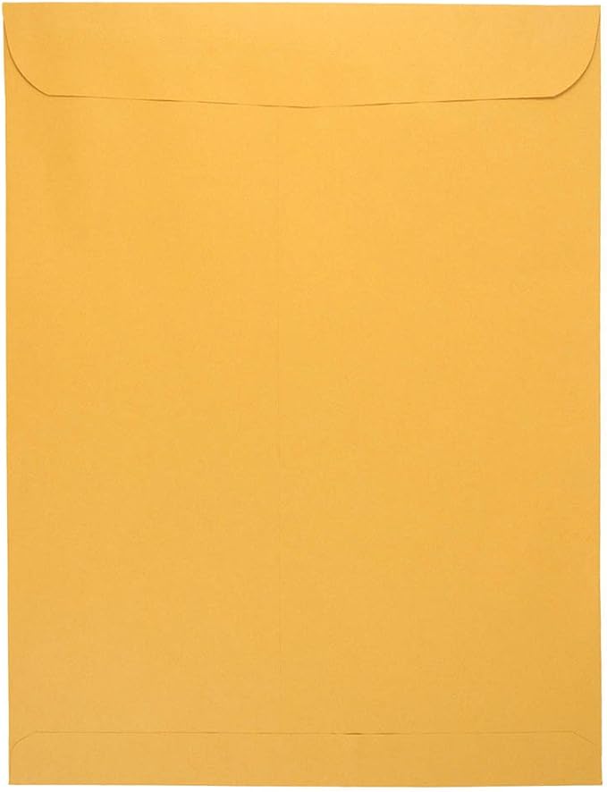JAM PAPER 11 1/2 x 14 1/2 Open End Catalog Commercial Envelopes - Brown Kraft Manila - Bulk 500/Box