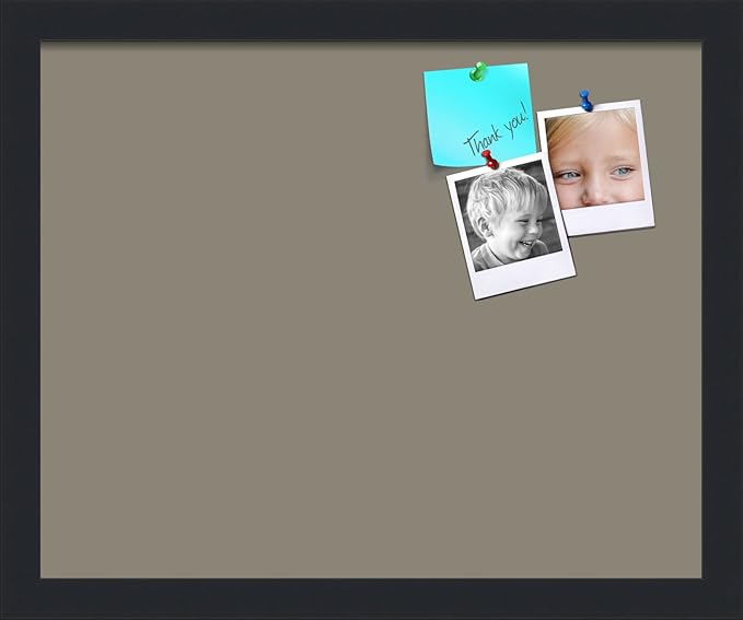 PinPix 16x13 Inch Cork Bulletin Board. This Decorative Framed Pin Board Comes with Pewter Design and a Satin Black Frame. Ideal for Home Office Decor or Message Board (PinPix-1812)