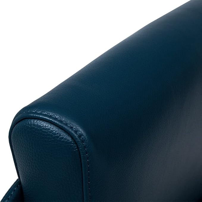 ZURI Draper Leather Executive Chair with Aluminum Frame Dark Teal