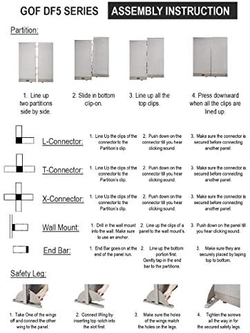 GOF Freestanding L Shaped Office Partition, Large Fabric Room Divider Panel, 36" D x 96" W x 72" H