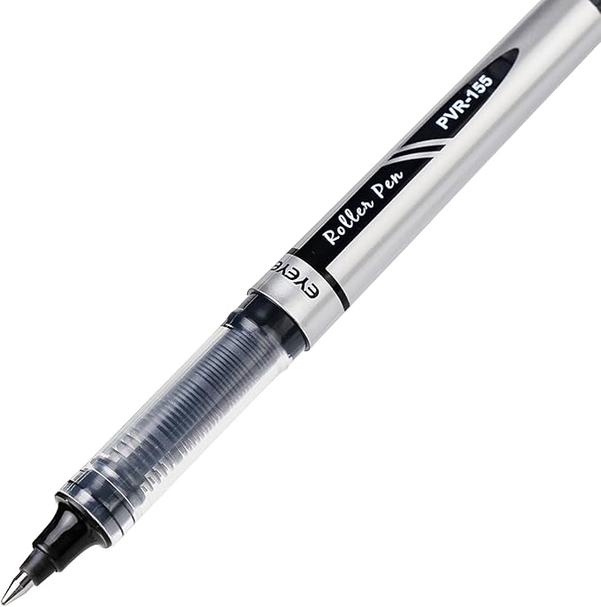 EYEYE Black Rollerball Pens 12 Pack, 0.7mm Medium Point Roller Ball Pen Quick Dry, Liquid Ink Pens Fine Point Smooth Writing Pen for Journaling, Note Taking, Office, School Supplies
