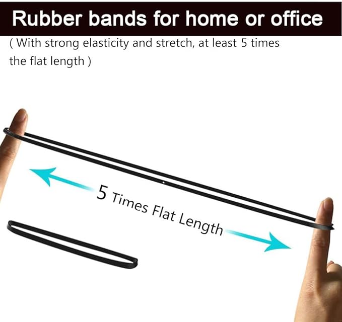 AMUU Trash Can Bands Rubber Bands Large Flat Fold Length 12inch 40 Pieces Fits 8-33 Gallon Trash Cans Heavy Duty Elastic Rubber Bands for File Folders Office Home Supplies