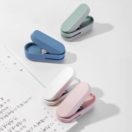 Knamoda Mini Small Hole Puncher Pink Color, 10 Sheet Paper Hole Puncher Capacity Single Hole Puncher for Office Use Or Gift for Students (Pink)