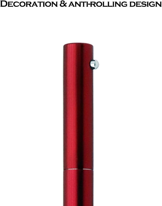 DUNBONG Retractable Metal Gel Pen, 0.5mm Medium Point Ballpoint Pens, Black Gel Ink (Red)