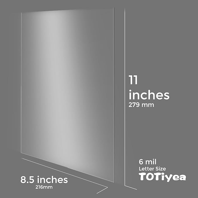TOTiyea 200 Pack 6 Mil PVC Binding Presentation Covers, Clear Report Covers for Binding,8.5x11 Inches,Letter Size