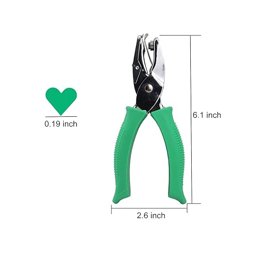 1/4 Inch Heart Shaped Hole Puncher, Handheld Single Hole Paper Punch, One Hole Paper Punch for DIY Craft Paper Scrapbook Puncher Hand Tool