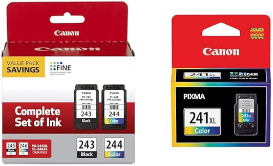 Canon PG-243/ CL-244 Ink Multi Pack, Compatible to TR4520, MX492, MG2520, MG2922, TS302 and TS202 & CL-241XL Compatible to MG2120/MG3120/MG4120,MG3222,MG3520,MG3620,MX459,MX472