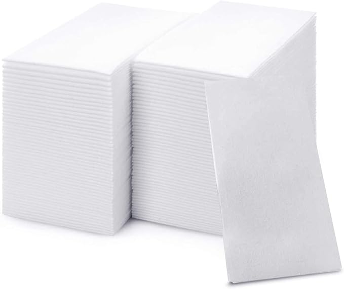 1000 Paper Towels Cloth-Like Hand Tissue Paper Napkins, Disposable Hand Towels for Bathroom Guests, Disposable Face Towel for Guest, Washcloths or Dinner Napkin, Made in USA, White