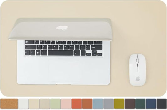 Cork Desk Mat - Small Dual-Sided Desk Pad for Office and Home - Desk Organization and Accessories - Ideal for Large Mouse Pad and Small Desk Mats on Top of Desks(Beige,23.6"x 13.8")