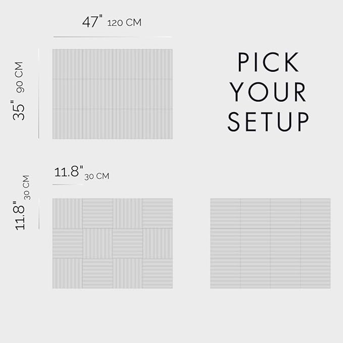 Large Cork Boards for Walls Black Felt Alternative - Slat Wall Paneling, Bulletin Board Tiles for Home Decor, Push Pin Corkboard Organizer for Office, Classroom-12-Pack Panel Kit (Baby Blue)