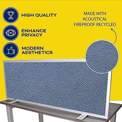 OBEX Acoustical Free Standing Privacy Screen, Cubicle Accessories Desk Privacy Panel, Desk Dividers for Office, Office Furniture Partitions Portable Sound Proof Dividers, 18" x 30", Twilight