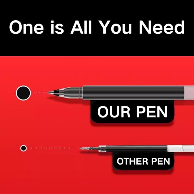 Gel Ink Pens, 0.5mm Fine Point Quick Dry Smooth Writing Pens High-End Series for Office School Supplies,Pack of 5,Black