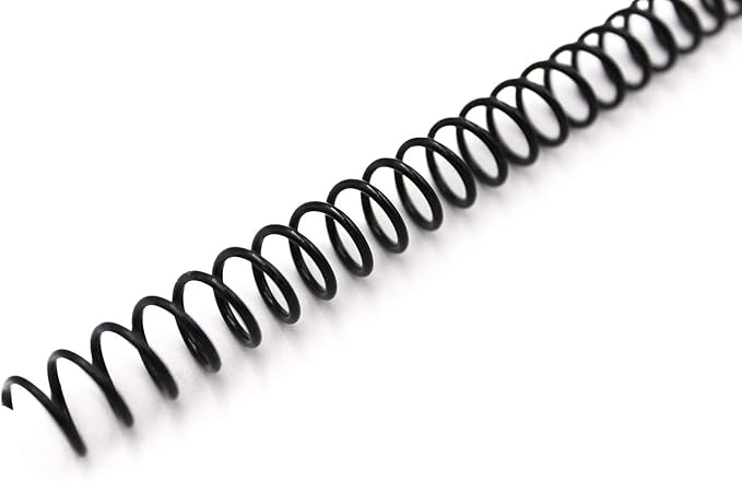Binditek 200 Pack Plastic Spiral Binding Coils, 12mm(1/2"), 90 Sheet Capacity, 4:1 Pitch, Black, 48Loops, for Letter Size, for Students and Coworkers
