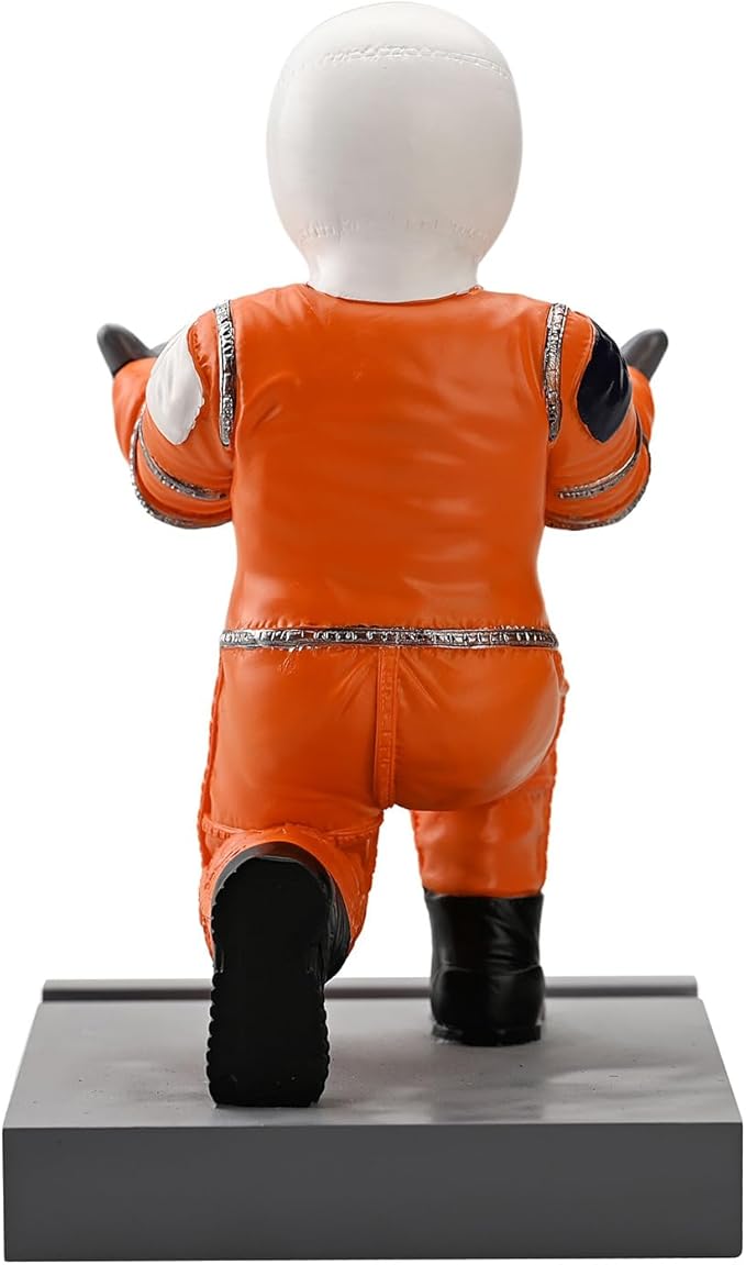 Astronaut Resin Pen Holder, Mobile Phone Stand, Device Stand, Desk Organizer Decorative Pen Holder (Orange&Black)