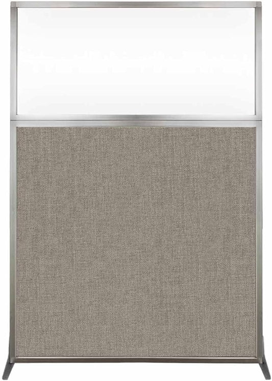 Versare Hush Screen Portable Room Divider | Workstation Wall Divider | Freestanding Privacy Hush Panels | Clear Windows | Fabric Office Divider Screen | Great for Room Separation