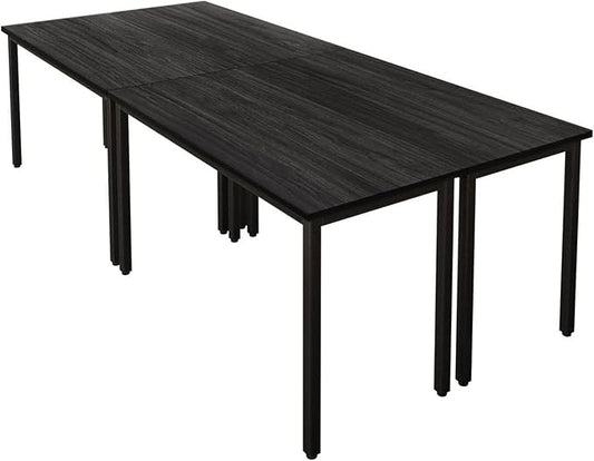 Bonzy Home Conference Tables 8ft Office Computer Desk for Meeting Room Study Writing Printer Podcast Table Save Space Design for 10 People Modern Black 4PCS (94.4"x47.2"x29.5", Black)