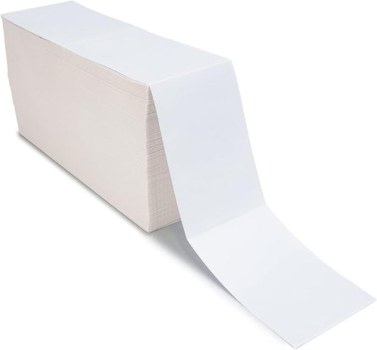 L LIKED 3000 Fanfold 4" x 6" Direct Thermal Labels, with Perforated line for Thermal Printers - Compatible with Zebra & Rollo Printer (4" x 6" - 3000 Labels)
