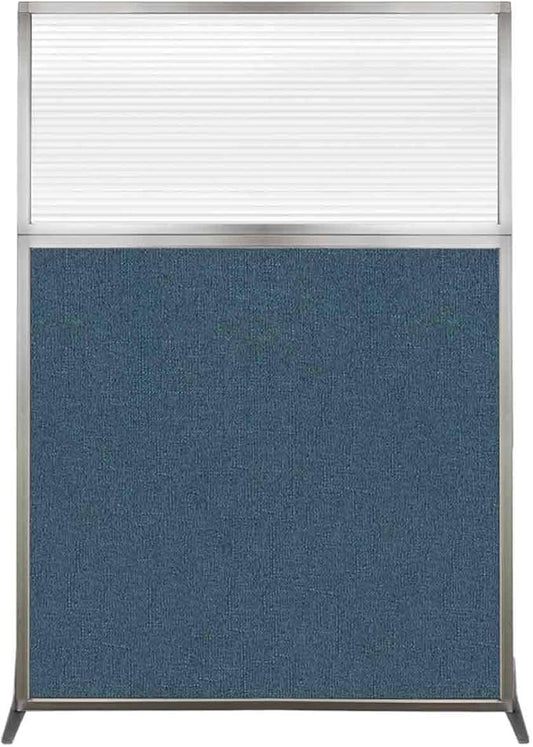 Versare Hush Screen Portable Room Divider | Workstation Wall Divider | Freestanding Privacy Hush Panels | Clear Fluted Windows | Fabric Office Divider Screen | Great for Room Separation