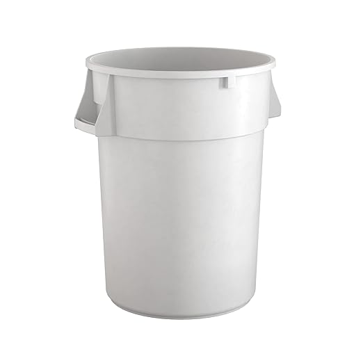 44 Gallon White Round Commercial Trash Can