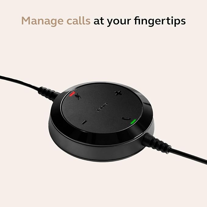 Jabra Evolve 30 II Wired Dual-Ear Headset with Mic for Work - 3.5mm Jack or USB-A/USB-C Connectivity, Computer Headset with Noise-Cancelling Microphone, Microsoft Teams Certified, Call Control – Black