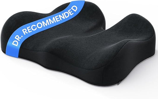 Benazcap Seat Cushion - Memory Foam Office Chair Cushion Seat Pad - Sciatica & Lower Back Pain Relief - Car Seat Cushions for Driving Seat Cushions