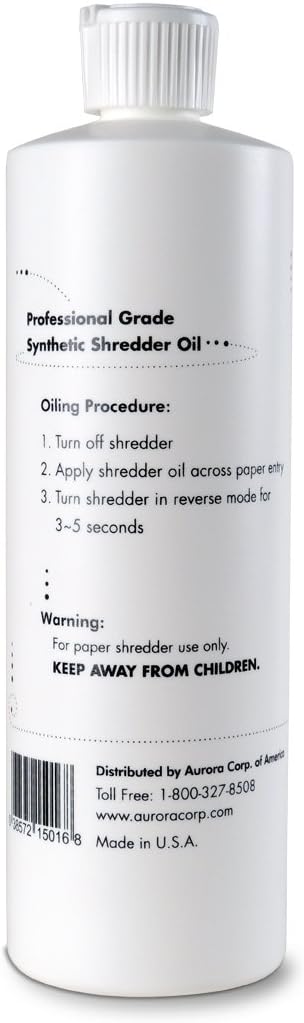 Aurora Paper Shredder Bundle with Synthetic Shredder Oil (16 oz.)