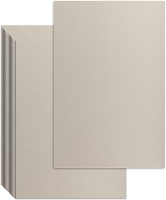 25 Pcs Book Board, Binder Board, Cover Board, Heavy Duty Chipboard for Book Binding, DIY Cardboard (Gray, 11 x 17 Inch 80PT)