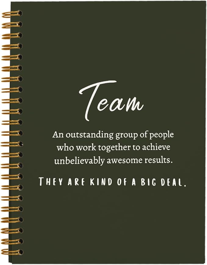Olive Green Meeting Notebook for Work, Employee Appreciation Gifts, Team Gifts for Employees, Journals for Writing, Thank You Gifts for Women Men Leader Boss Manager Mentor Coworkers, 5.5"x8.3"