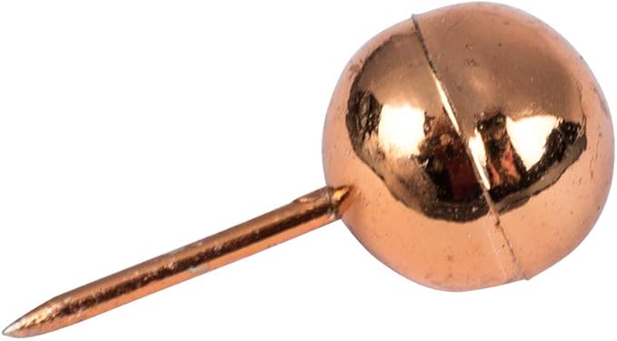 JAM PAPER Colorful Push Pins - Round Head Map Thumb Tacks - Rose Gold Pushpins - 100/Pack