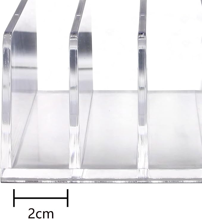 6Pack Acrylic Mail Organizer for Sorting Mail, Business Card, 5Slot Acrylic Mail Sorter for Desktop Shelf, Clear Bill Money Divider for Cash Envelope, Desk Organizer, Home and Office Use