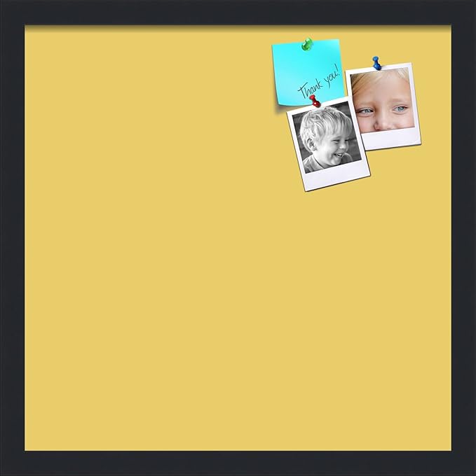 PinPix 17x17 Inch Cork Bulletin Board. This Decorative Framed Pin Board Comes with Honey Pastel Design and a Satin Black Frame. Ideal for Home Office Decor or Message Board (PinPix-1810)