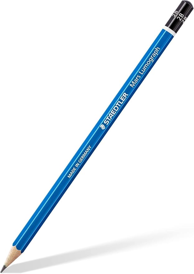 STAEDTLER Mars Lumograph Graphite Artist Pencil Pack, 12 Degrees (8B, 7B, 6B, 5B, 4B, 3B, 2B, B, HB, F, H, 2H), Mars Plastic Eraser, 61 100 P