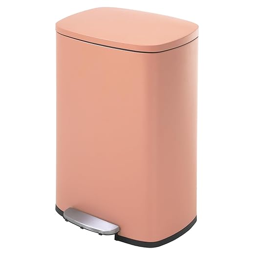 PayLessHere 13 Gallon (50L) Trash Can Kitchen Stainless Steel Trash Can Trash Can with Lid Removable Inner Bucket Foot Pedal Soft Close for Office Home Kitchen Garbage Can Trash Bin