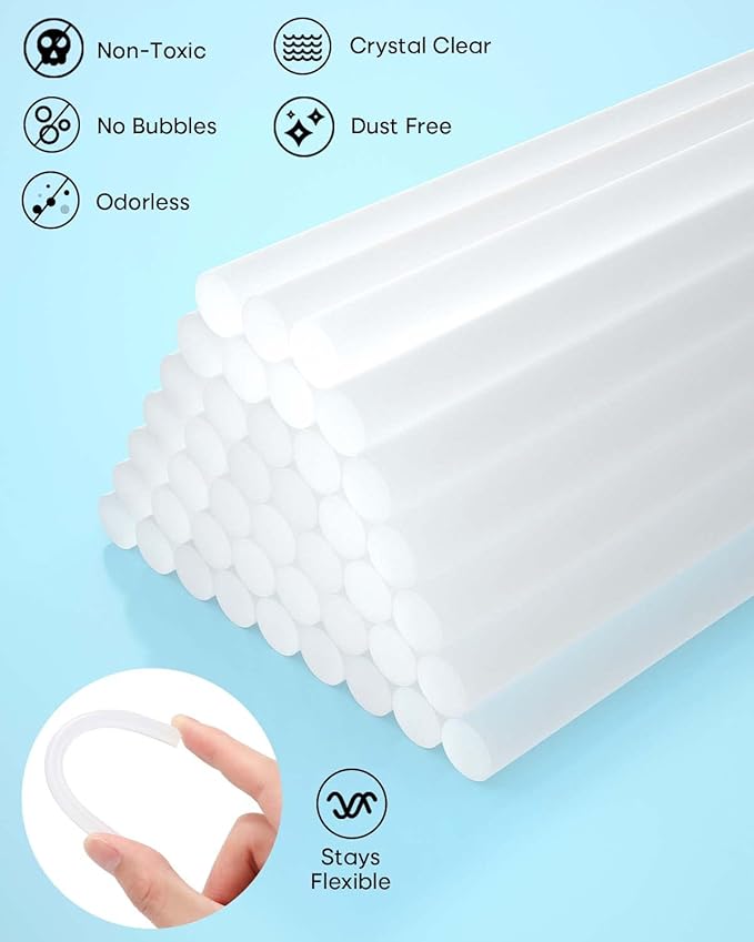 SHALL Mini Hot Glue Sticks, 0.27” Dia x 4” Long, 220-pack Clear Hot Melt Glue Gun Sticks for All-temp Mini Glue Guns, Multipurpose for Kids Adults DIY Art Craft Sealing Repairing Festival Decoration
