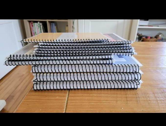 Plutreas 50 Pack Plastic Spiral Binding Coils, 4:1 Pitch, Spiral Binding Spines for Office Documents, Engineer Papers, Business Projects (20mm (170 Sheet Capacity))