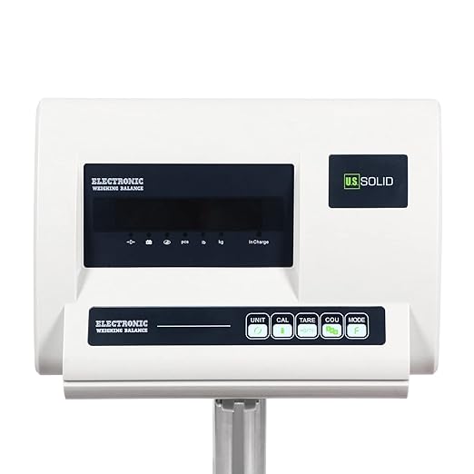 U.S. Solid Bench Scale 350 lb x 0.02 lb Stainless Steel Postal Package Shipping Scale Digital Bench Platform Balance with 16” x 20” Platform, Lb/Kg