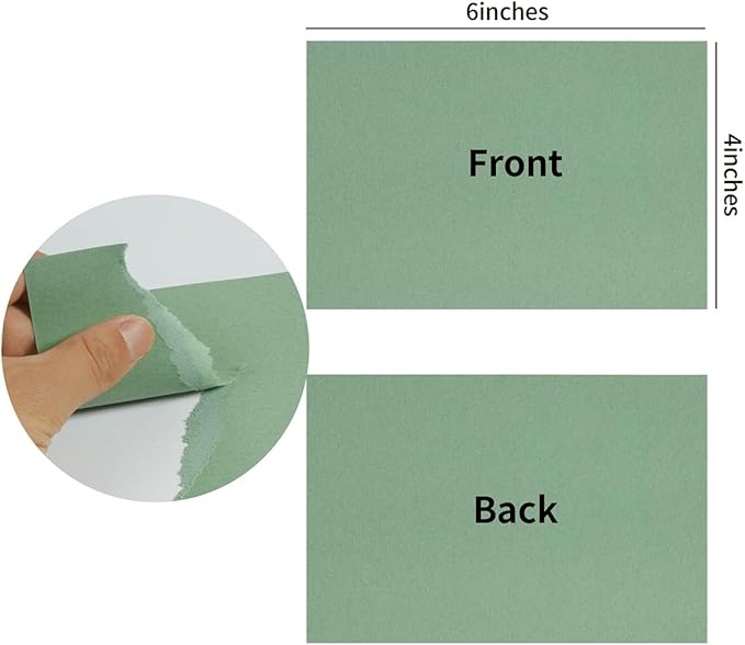 50 Sheets Blank Cardstock Paper 250 GSM Thick Heavy Cards Stock for DIY Art Projects, Card Making, Postcards, Greeting Cards, Birthday Party, Wedding Invitation (Sage-Green, 4x6 inches)